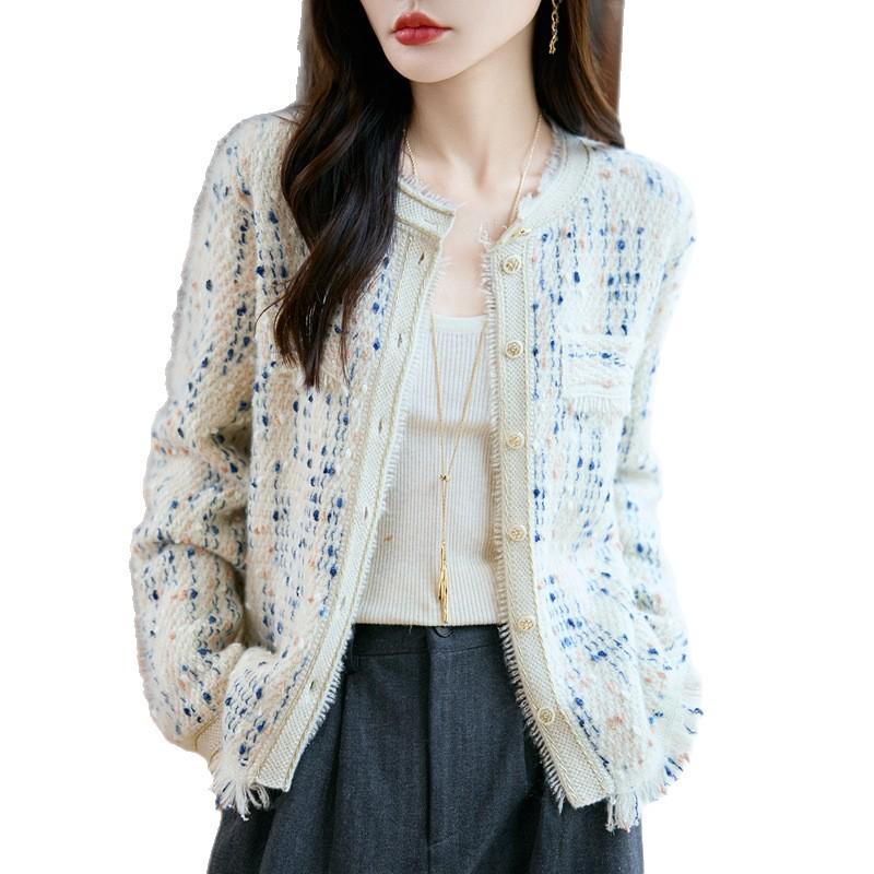 Spring & Summer Wool Sequin Tassel Cardigan - Women's Casual Long Sleeve Stylish Outerwear