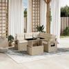 VidaXL Garden Lounge Set with Cushions 6 Pcs Beige Braided Resin 3267898