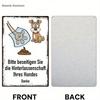 1pc German Pet Waste Reminder Sign Durable Aluminum Outdoor Wall Plaque Clean Up After Dog