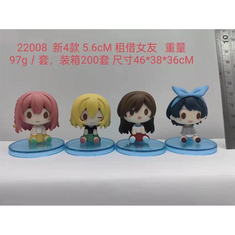 4Pcs/1Set Q Version Cute Anime Rental Girlfriend Figure Ichinose Chizuru Doll Asami Nanami Toys Sakurasawa Sumi Model Toy Set