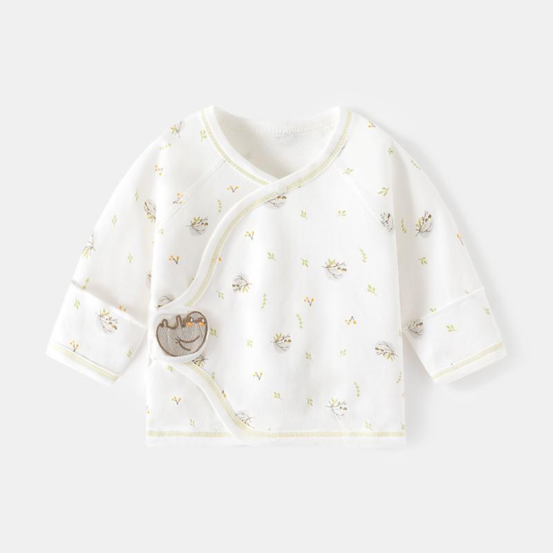 Newborn Boneless Pure Cotton Velcro Half-Back Pajamas - Spring/Autumn Style Baby Top