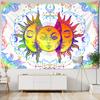 White Black Sun Moon Mandala Tapestry Wall Hanging Witchcraft Wall Tapestry Hippie Wall Carpets Dorm Decor Psychedelic Tapestry