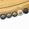 6Pcs 10-28 Mm Golden Gold Metal Buttons Garment Coat Sewing Accessories Buttons For Clothing Crafts Black Point Oil Button