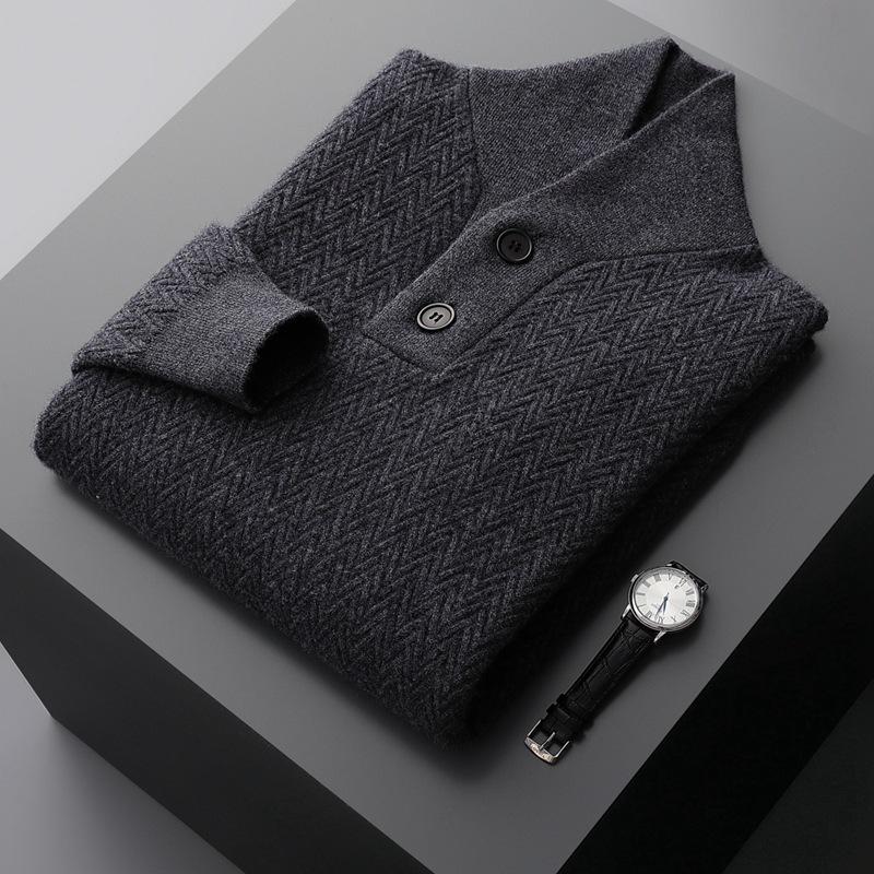 Men's Loose Fit Thickened Cashmere Sweater - Autumn/Winter Warm Business Casual Knitwear