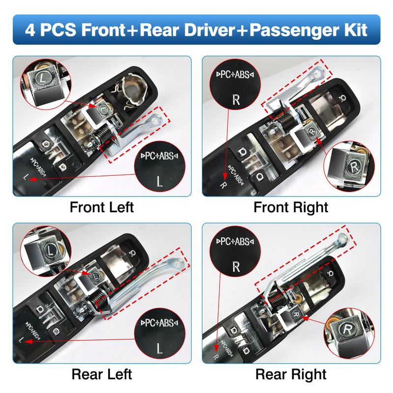 4pcs Outside Exterior Door Handle Front Rear Left Right for Chevrolet Silverado Tahoe GMC Sierra Yukon Cadillac Escalade Pickup