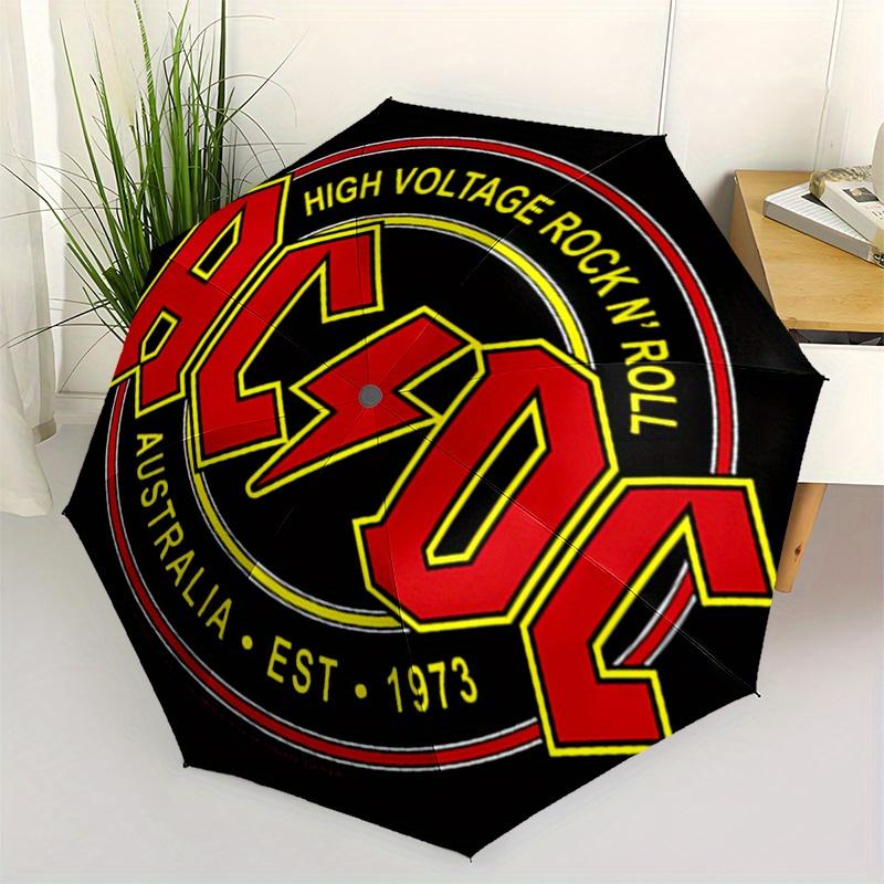 AC/DC Rock N Roll Футболка Зонт   Милый Зонт с Милым Дизайном, Портативный 3-складной Компактный Зонт для Мужчин и Женщин, S327