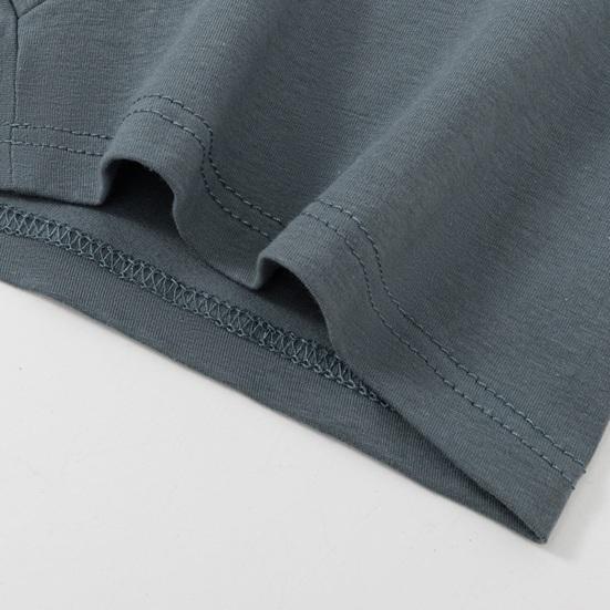 Mens Cotton Boxers Briefs Summer Moisture Wicking Underwear Solid Color Breathable Stretch Wide