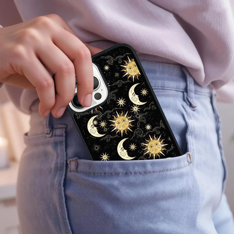 Love Sun Moon Phone Case For iPhone 17 Air 15 16e 14 13 Pro Max Coque 12 11 Pro Max PLUS cover