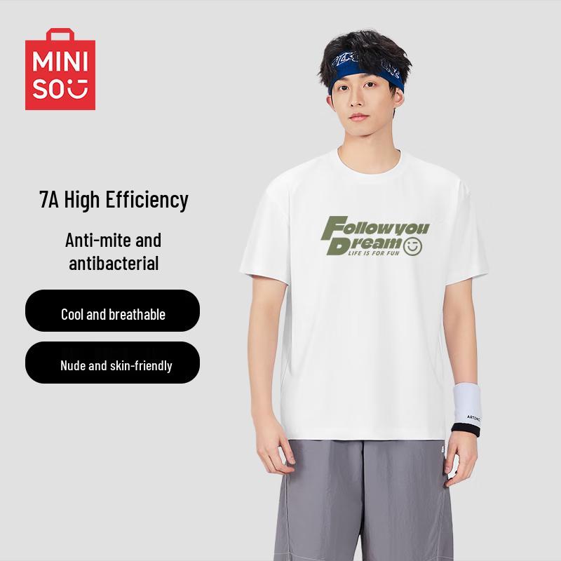MINISO Men s Cooling 7A Antibacterial Short Sleeve T-Shirt 3XL