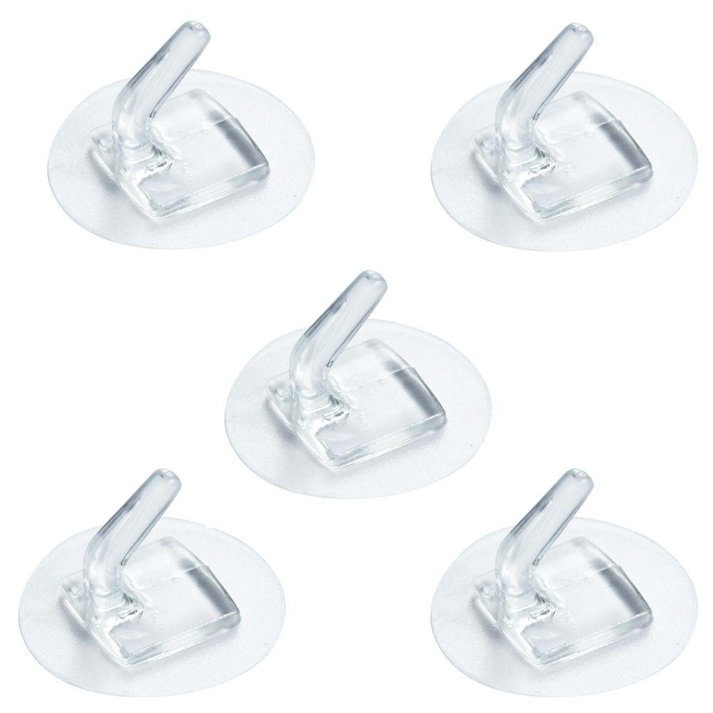 

Seamless Self-Adhesive Strong Kitchen Bathroom Accessories Storage Hook Wall Hook Door Hooks transparent-5PCS прозрачный
