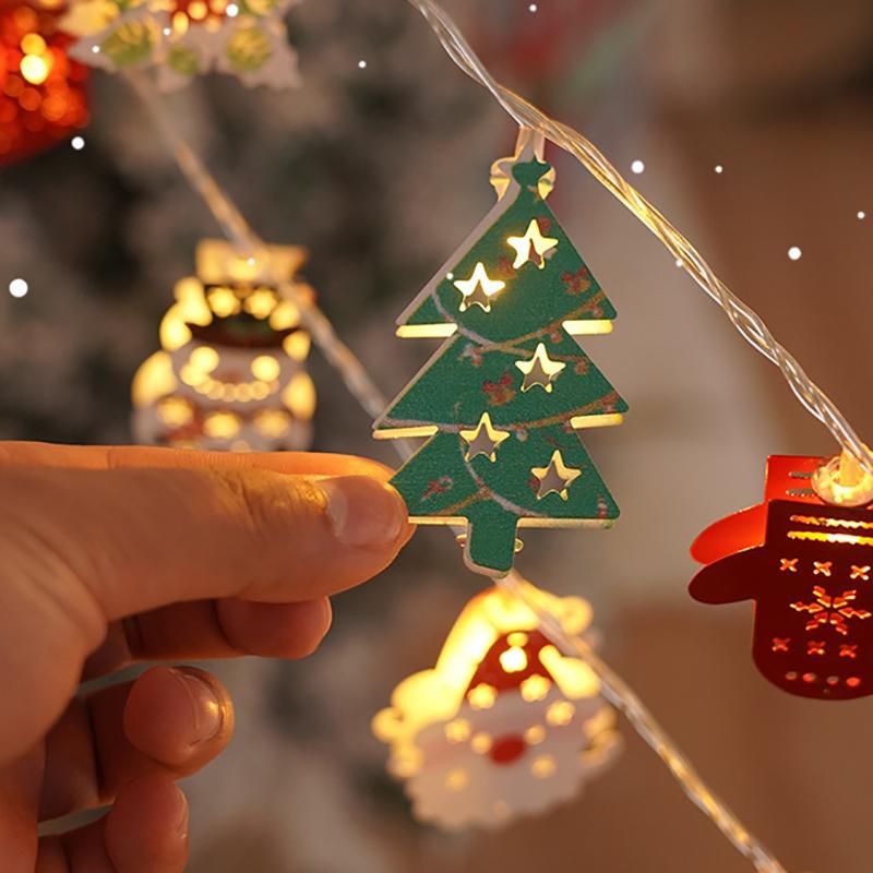 Christmas Deer Snowflake Led String Lights Battery Powered Fairy Lights Xmas Tree Ornament Decoration 2025 Navidad Gift New Year