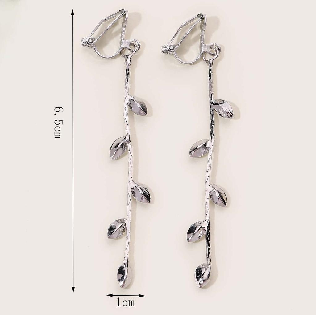 Leaves and Wicker Fashion Ear Clips Without Ear Piercings High-grade Ear Accessories Temperament All Match