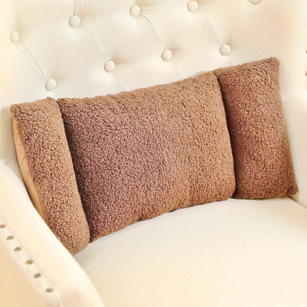 Fleece Waist Cushion Ergonomic Car Seat Cushion Universal Back Support Cushion  Office Chair коричневый