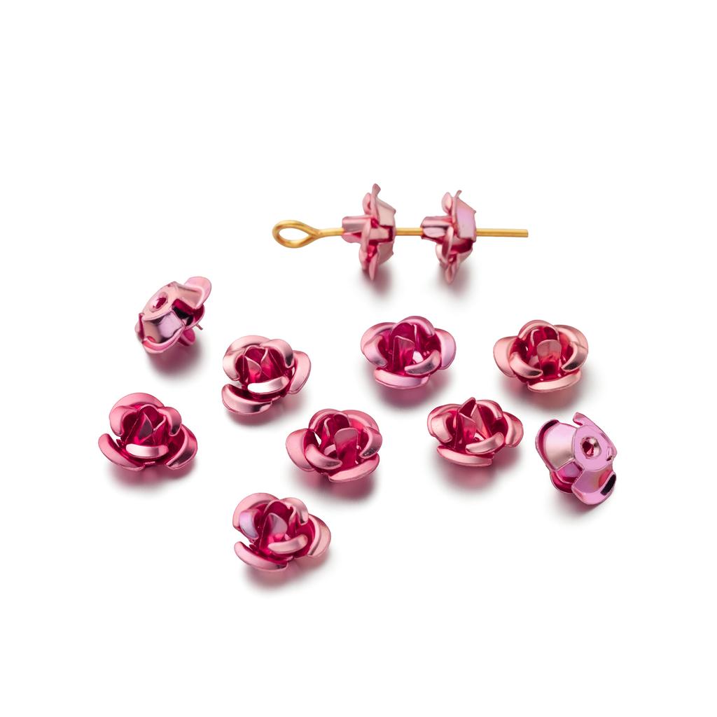 30/50pcs 7/9/11 mm Aluminum Flower Spacer Beads Colorful Loose Bead for Bracelet Earrings Jewelry Making Accessories