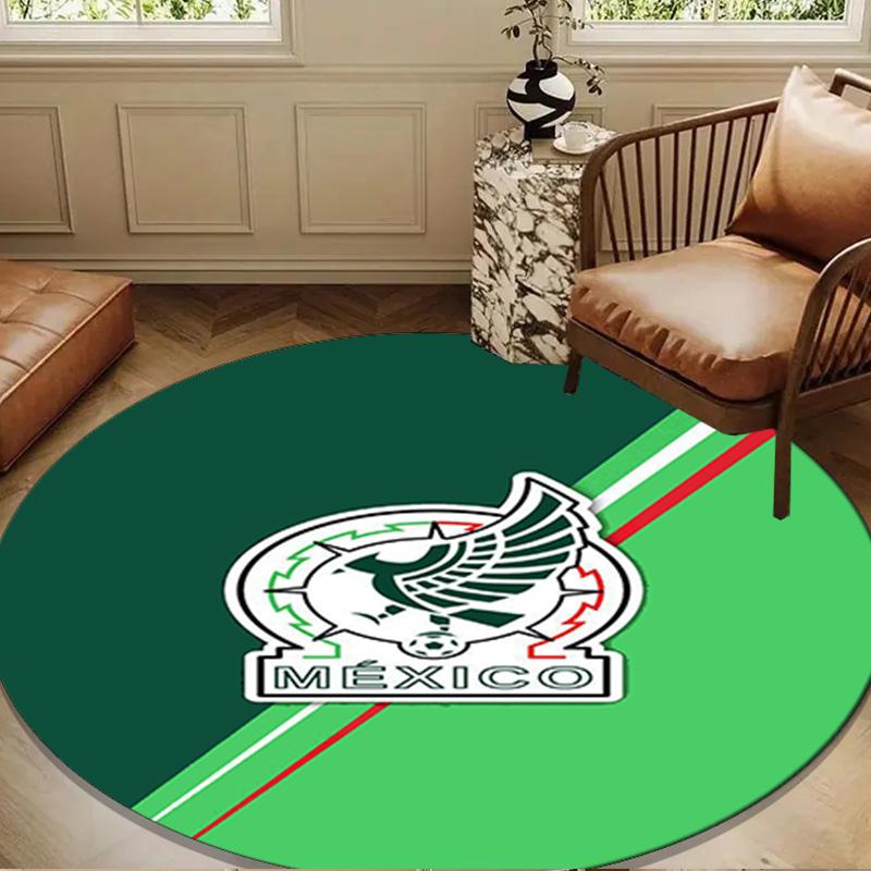 Mexico Football Emblem Round mat, Anti-slip Circle Carpet Chair rug For livingroom,Bedroom, doormat home decor Gift Christmas Gifts