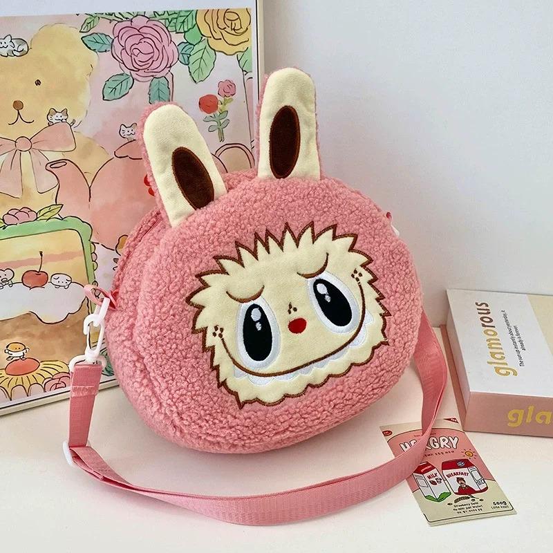 Cute Labubu Crossbody Bag Cartoon Backpack Doll Change Plush Bag Children'S Backpack Cartoon Bag Shoulder Bag Handbag Girl Gift