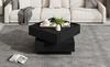 Functional Coffee Table for the Living Room, 360 degrees Rotatable, Rotating Tabletop with 2 Shelves and Storage Space, Side Table Frame Black