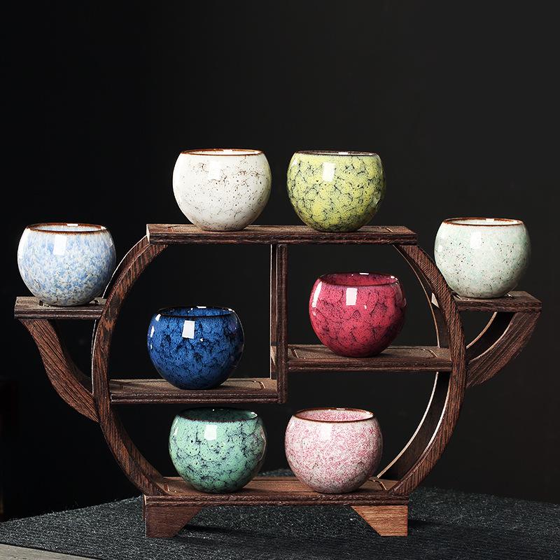 Kiln-Glazed Jianzhan Tea Set with Dragon Relief Tumbler