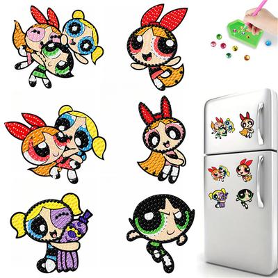 6 Stück/Set Cartoonfiguren Diamantmalerei Magnete für Kühlschrank Diamantkunst Kühlschrankmagnete für Erwachsene Diamantkunst Kühlschrankmagnete Kits