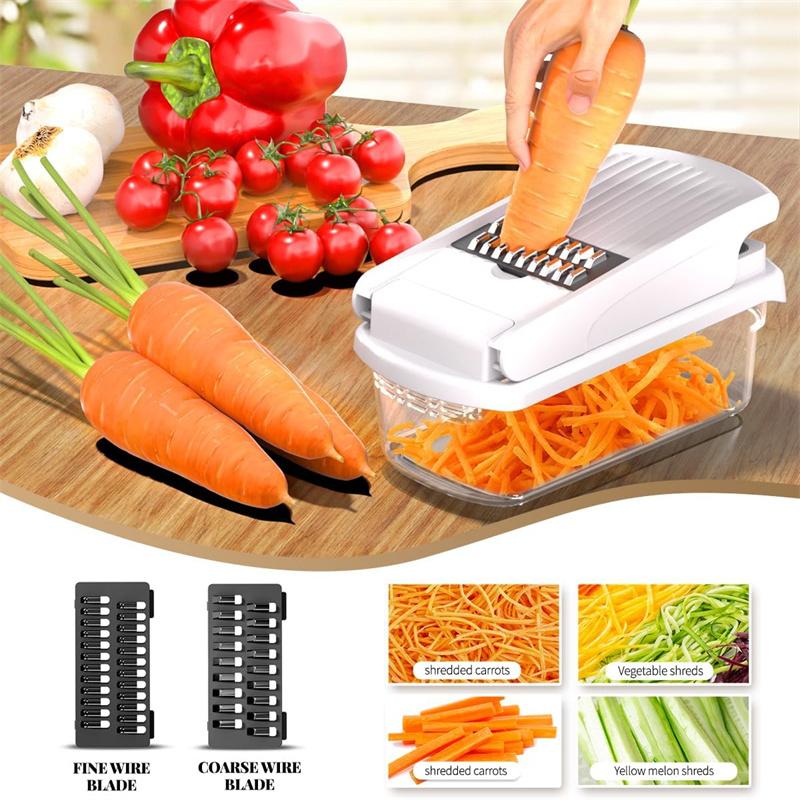15 In 1 Multi-Functional Food Chopper With Container Vegetable Cutter Kitchen Vegetable Slicer, Grater, And Chopper