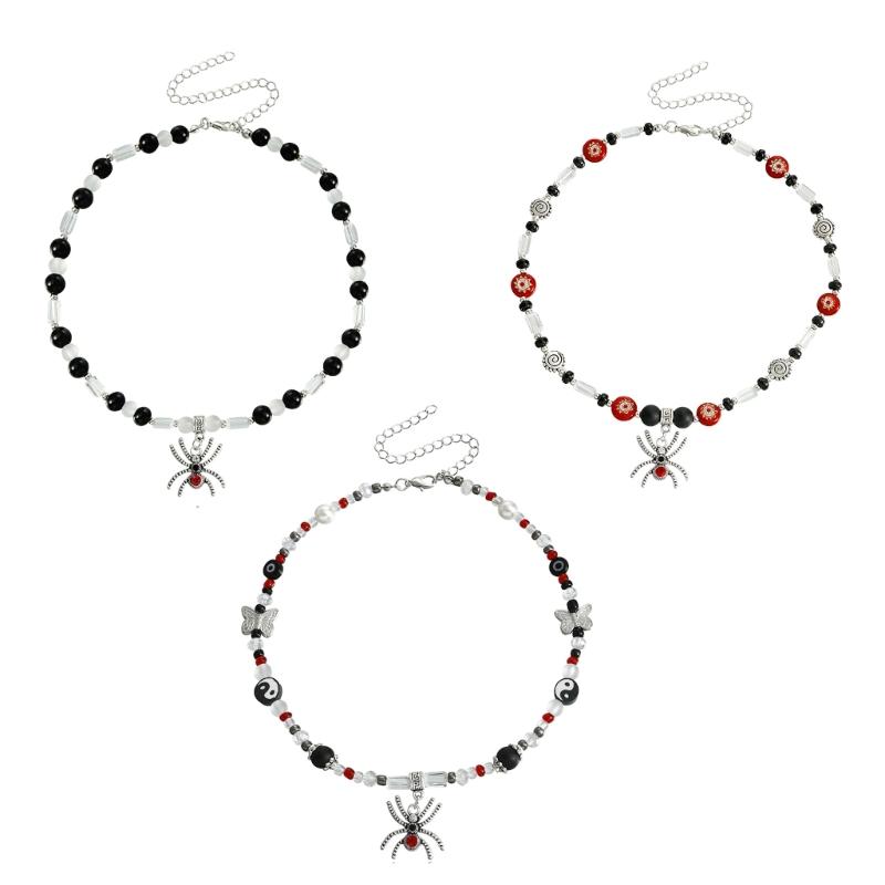 Diamonds Spiders Exaggerated Clavicle Chain Female Temperament Handmade Beaded All-matched Crystal Stone Necklace