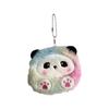 Cartoon Colored Panda Plush Coin Purse Keychain Cute Miscellaneous Storage Bag Kawaii Small Bag Pendant Decoration Accessories