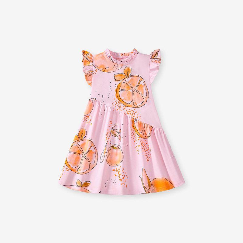 Foreign Trade Children s Clothing Source Factory 2025 New Style Girls  Dress Summer Short-Sleeved Children s Pure Cotton Cute Children s Dress S 3046 2Y (90cm)