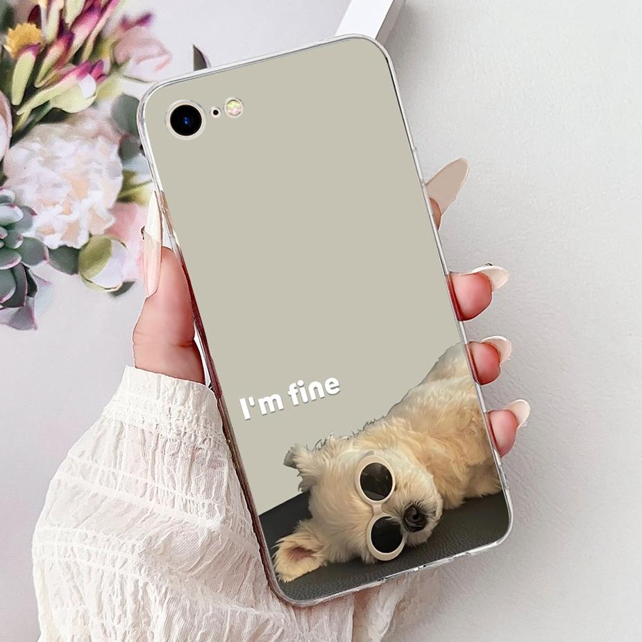 For Apple iPhone SE 2020 Case Cute Cat Painted Cover Clear Silicone Soft Slim Phone Case For iPhone SE 2022 iPhoneSE 2020 Bumper iPhone SE 2020