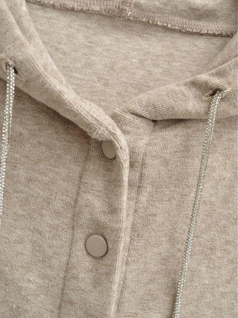 Women's Relaxed Fit: Waist-Cinching Diamond Chain Hooded Cardigan + Micro-Flare Pants Set