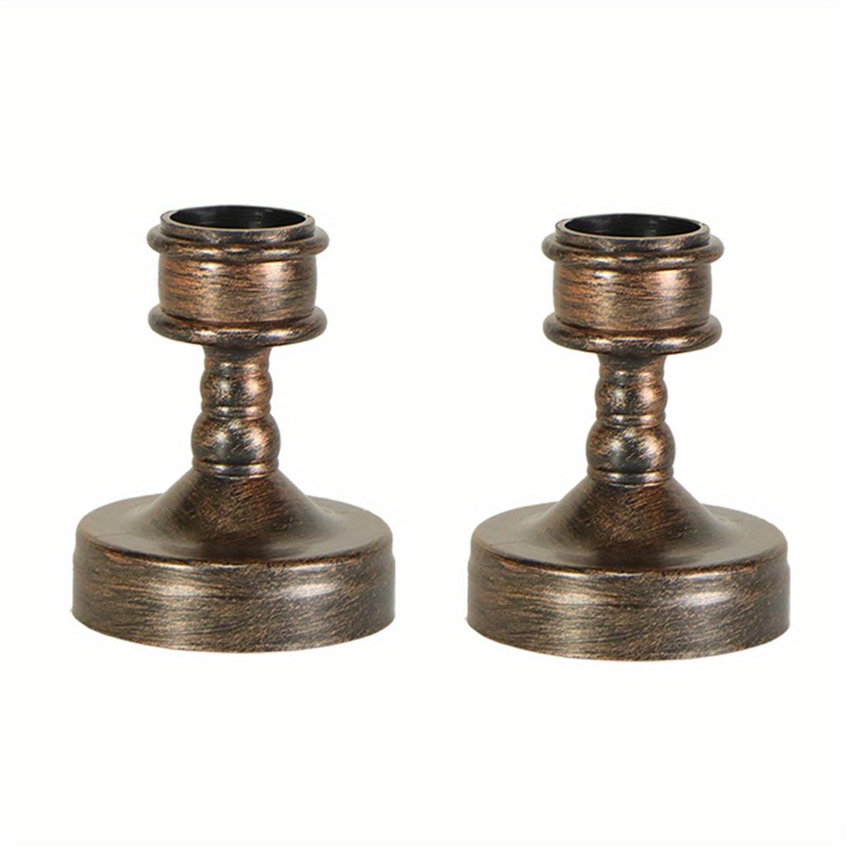 

2 тримачі для свічок, гальванізований свічник з довгою стійкою для центральної композиції, вечері при свічках, річниці весілля, прикраси столу коричневий