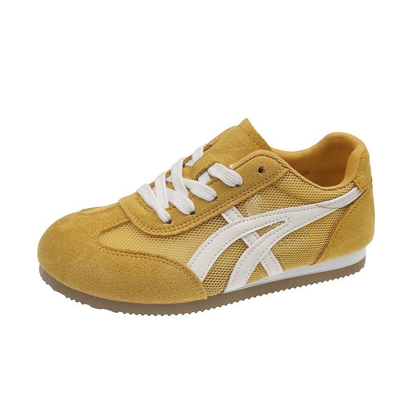 Leather platform German training shoes women's 2025 new popular shoes women's shoes summer net shoes women's breathable mesh Forrest Gump shoes