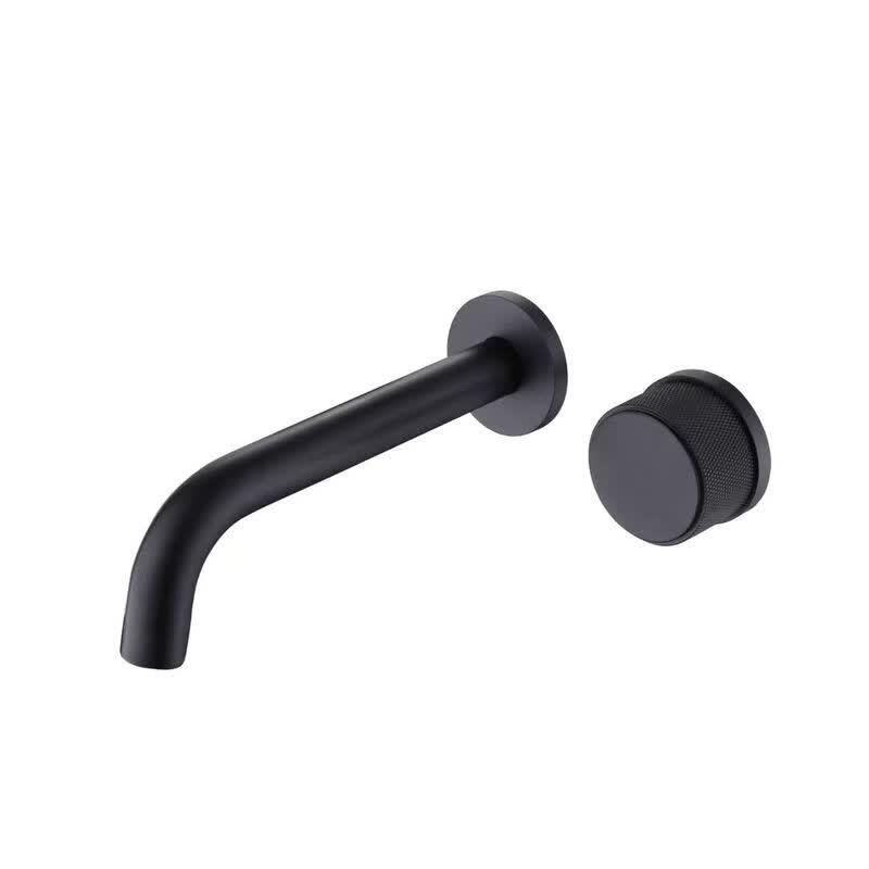 TLXT Elegant Black Concealed Wall-Mounted Basin Faucet