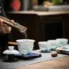 Outdoors Portable Travel Teapot Set With 3 Mini Cups 1 Gaiwan Porcelana Japanese  Gaiwan Ceremony Set Household Wine Set