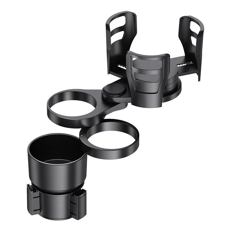 Car Cup Holder Extender and Organizer with Built-in Storage Rack