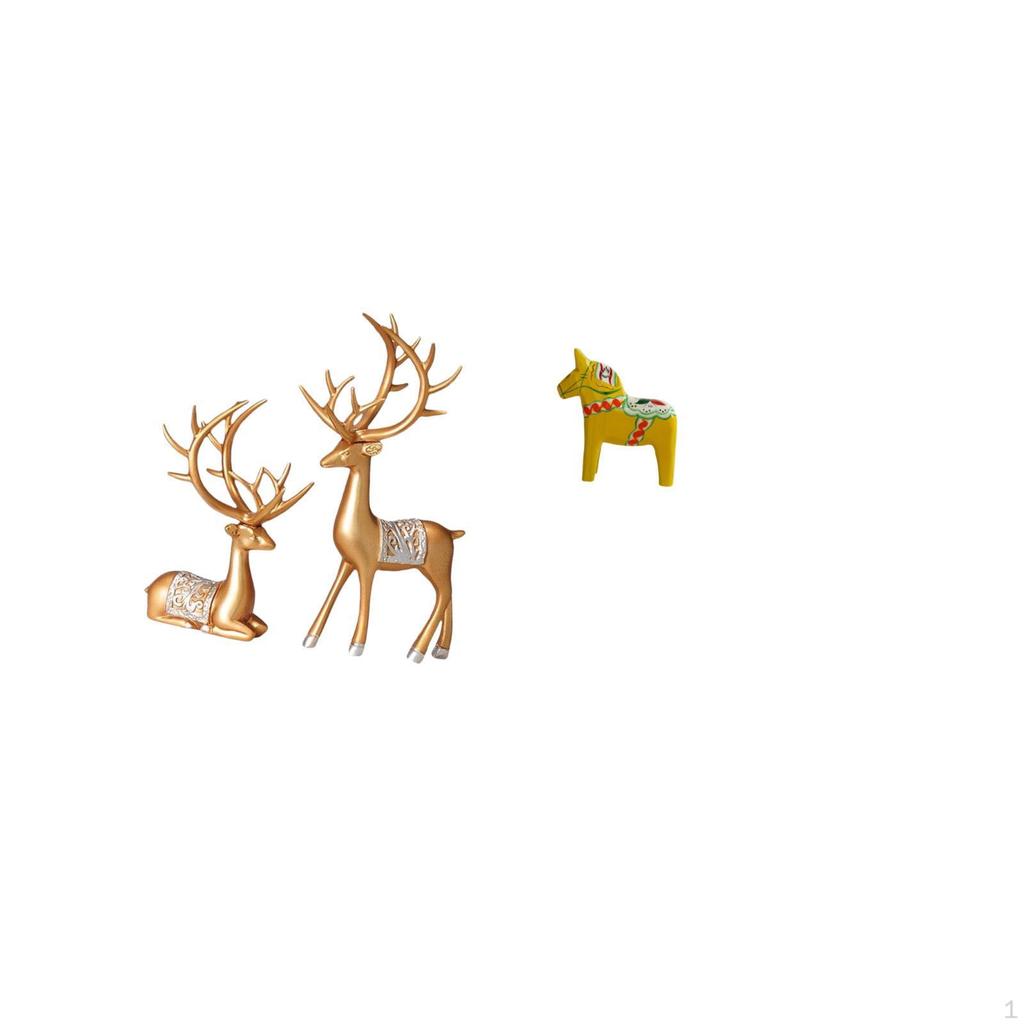 European Reindeer Sculpture Ornament Collectible Animal Figurine for Bookshelf Entrance Cabinet Home