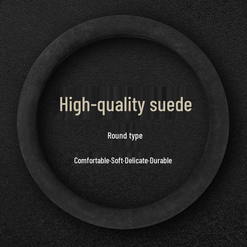 

Universal Suede Steering Wheel Cover - Non-Slip, Sweat-Absorbent, Breathable, All-Season Comfort for Men and Women Round Shape [Completely Round]
