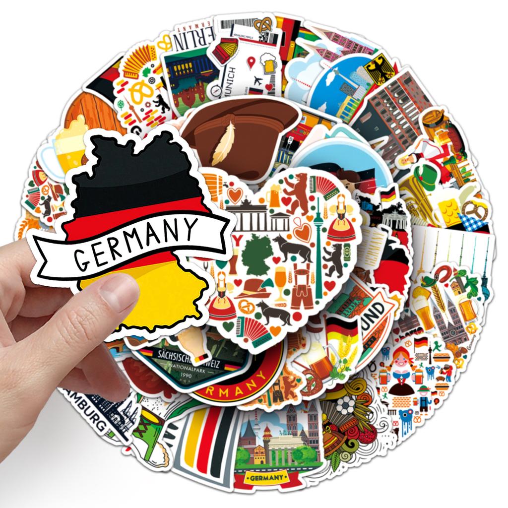 50Pcs Outdoor Scenic Tourism In Germany Graffiti Stickers Beautiful Scenery Cartoon Decal Notebook Phone Suitcase Kid Toys
