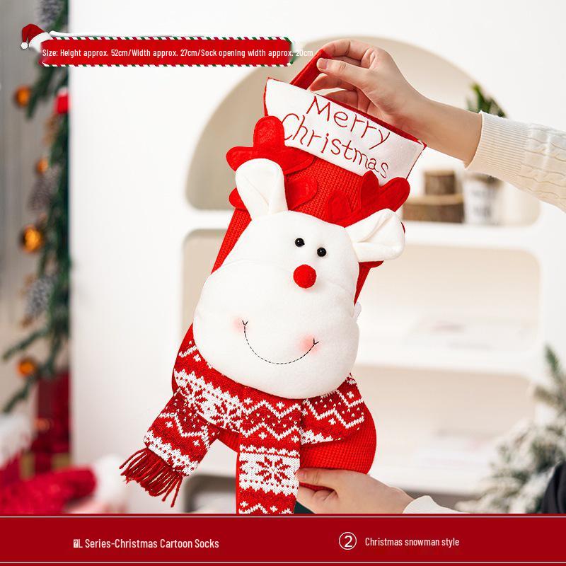 High-End 3D Cartoon Christmas Stockings - Decorative Holiday Ornaments