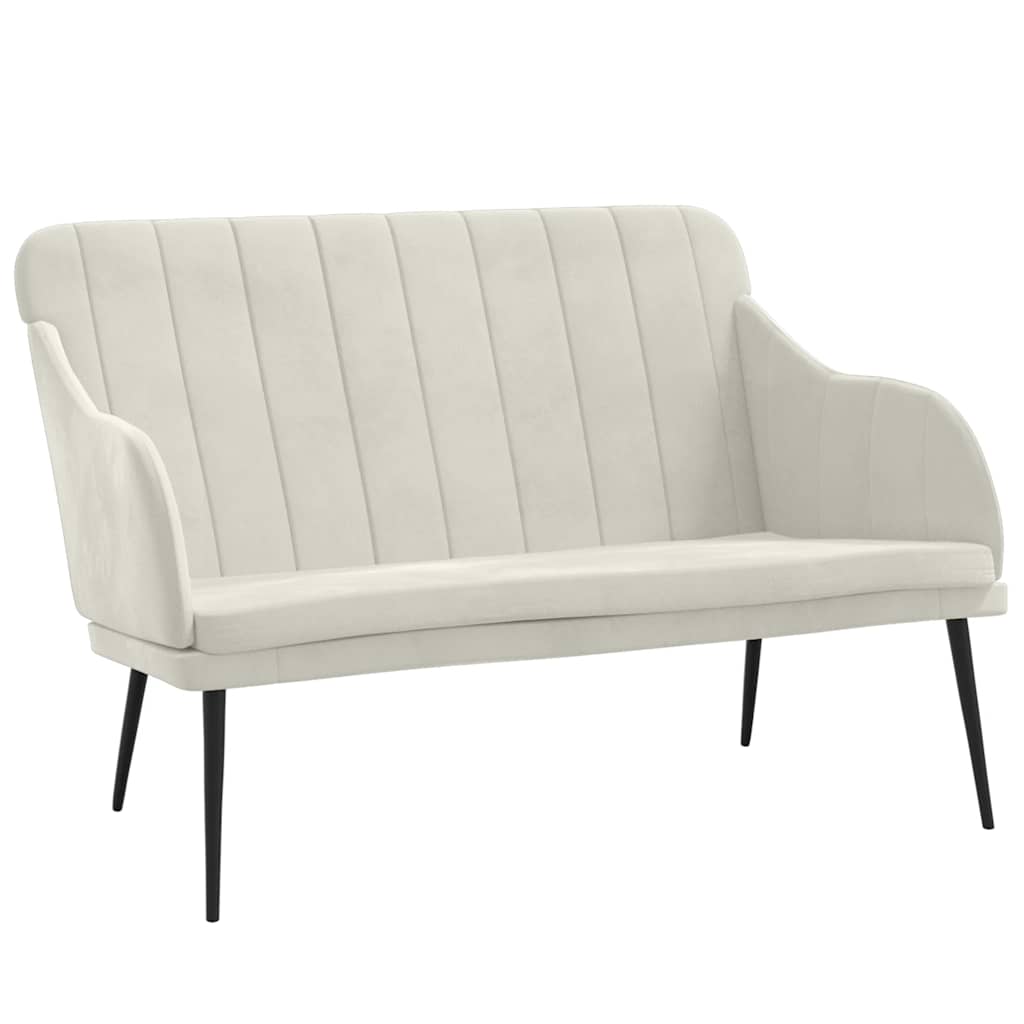 Creme Samtbank 110 x 76 x 80 cm