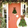 Christmas Wreaths For Front Door Tree Shaped Bowknot Garland Artificial Garland Decoration Wreath For Wall Indoor Porch Garage