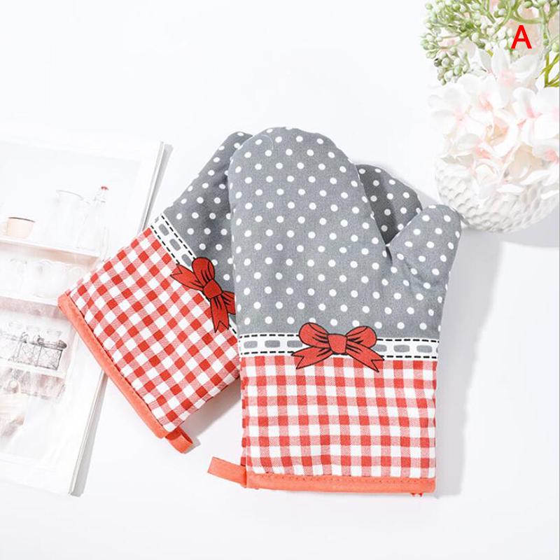 Cotton Fashion Kitchen Pad Cooking Microwave Baking BBQ Oven Potholders Oven Mitts Kitchen Gloves Mitts