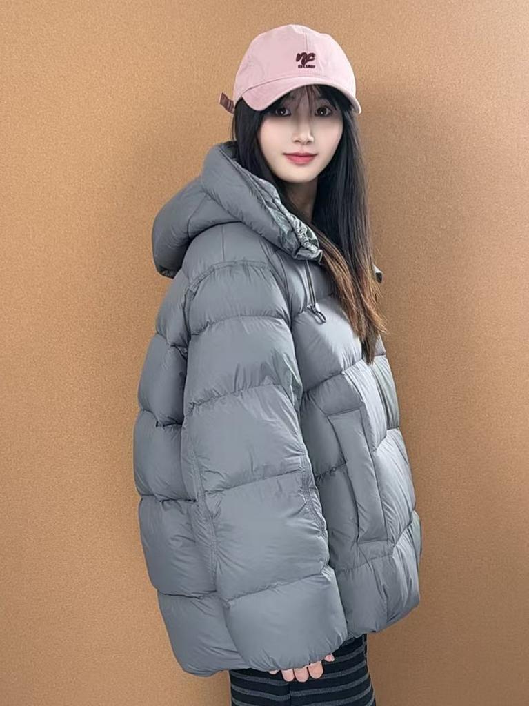 Yaqiu can trace and upgrade lightweight cream puff hooded high-temperature women's down jacket, new autumn/winter jacket for women