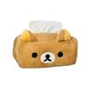 Cartoon Cute Rilakkuma Bear Plush Tissue Box Holder Easy Pull Paper Towel Organizer Storage For Girl Home Decoration Toys Gifts