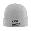 New Karl Who Slogan Knitted Caps Womens Unisexs Beanies Autumn Winter Hat Acrylic Warm Cap