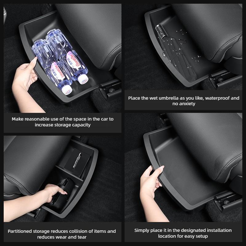 Underseat Storage Box for Tesla Model YL 2026 Seats Drawer TPE Hidden Storage Tray Push Pull Car Y L Front Rear Seater Organizer