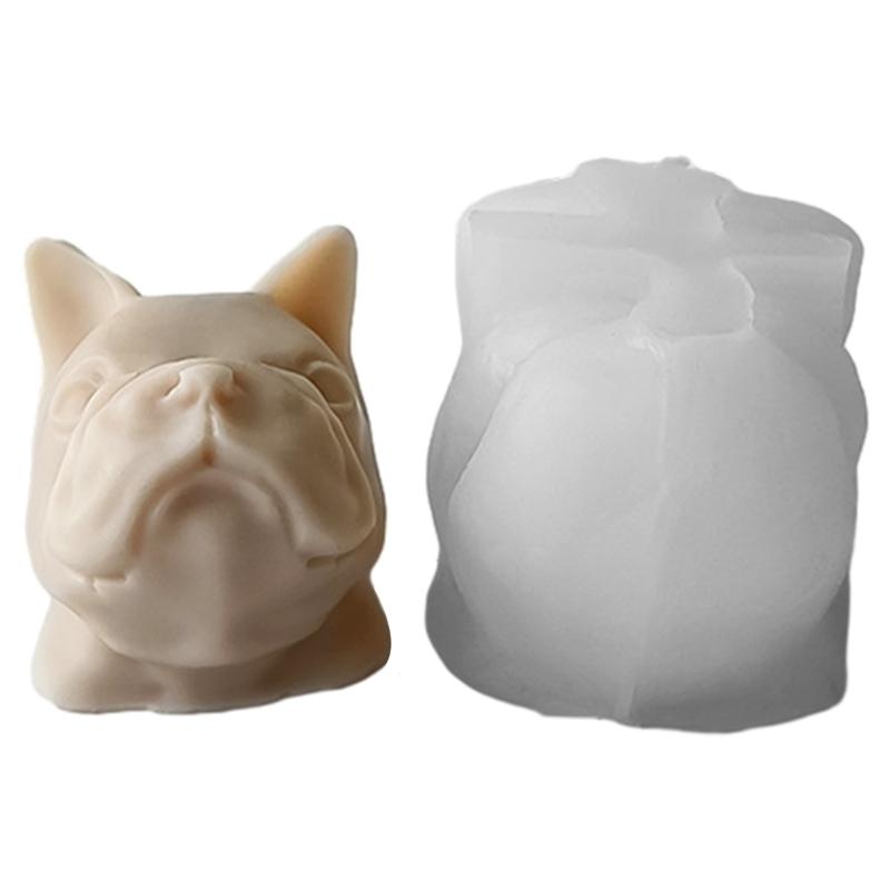 

Easy to Use Silicone Mold Lovely Dog Head Candles Mould Aromatherapy Soap Molds L