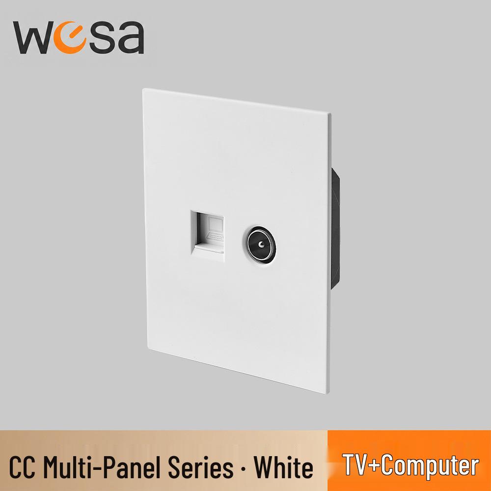 European Standard Multi-position Wall Socket with Flame Retardant Protection and Simple Design