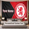 Custom Name Text Tapestry Middlesbrough FC Personalized Polyester Wall Tapestry For Bedroom And Room