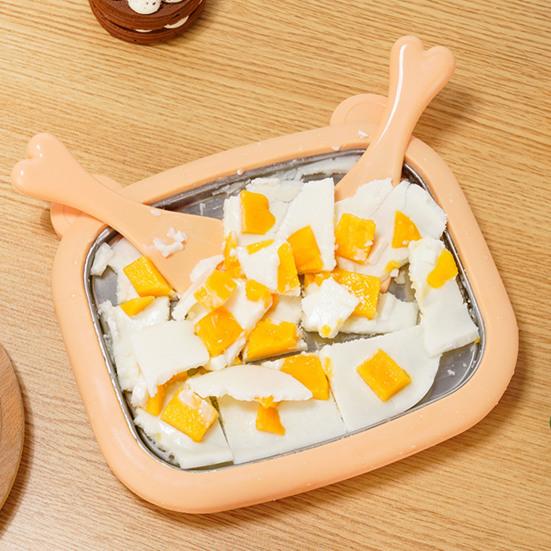 Bear-Shaped Yogurt Ice Cream Maker for Kids Stainless Steel Manual Non-Electric Freezing Dessert Machine for DIY Sorbet Smoothie Bowls