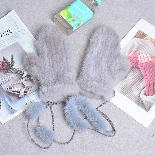 Fashion Winter Women Gloves Genuine 100% Real Mink Fur Glove Knitted Mittens Thick Warm Fur Gloves Mittens